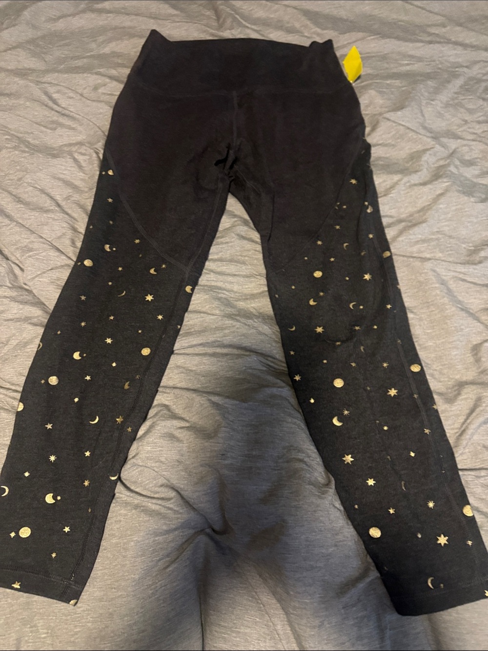 Old Navy Black Leggings with Gold Celestial Print